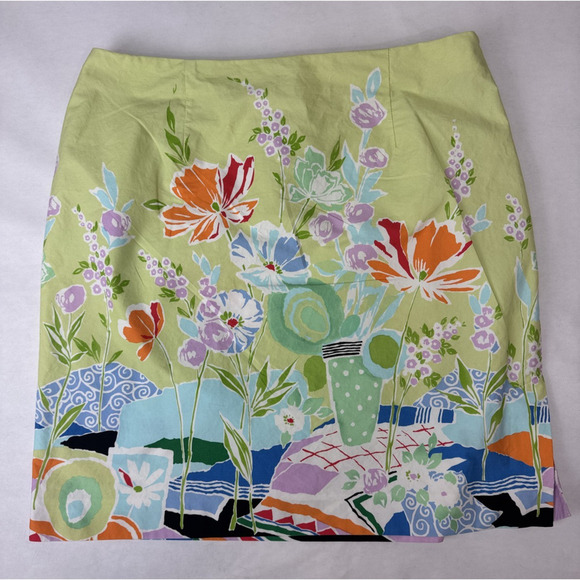 Vintage Cottagecore Talbots Skirt Cotton Garden Floral Grannycore Size 16 - Picture 4 of 6
